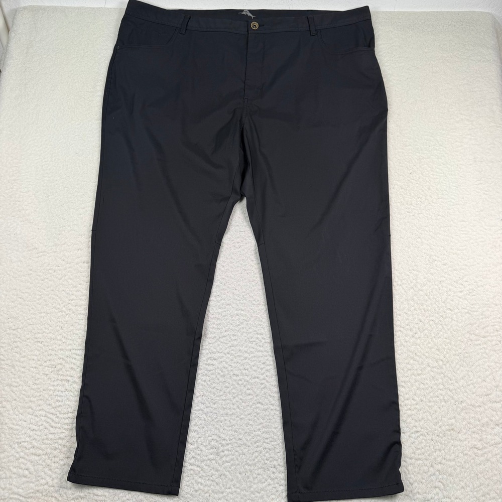 Tommy Bahama Chino Pants Men 48X32 Black Boracay Performance Stretch Travel T632